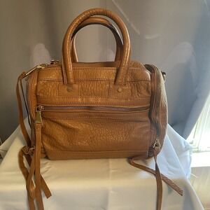 Aimee Kestenberg Car-Go Satchel Purse Handbag Shoulder Crossbody Bag Brown Zip